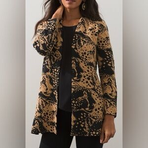 Chico’s Animal Print Jacquard Cardigan